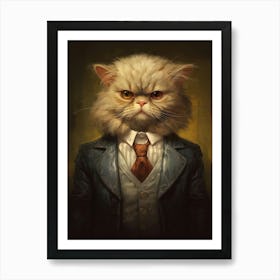 Gangster Cat Selkirk Rex Art Print