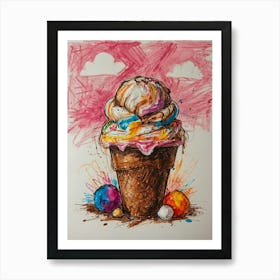 Ice Cream Cone 74 Art Print