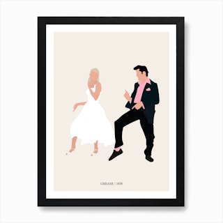 Grease Olivia Newton John And John Travolta Dancing Art Print