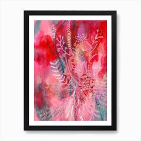 Pink And Red Patterns Art Print