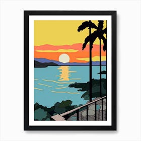 Minimal Design Style Of Honolulu Hawaii, Usa 1 Art Print