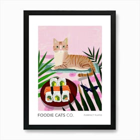 Foodie Cats Co Cat And Sushi 1 Art Print