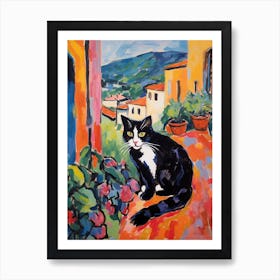 Painting Of A Cat In Volterra Italy 1 Art Print