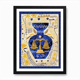 Libra Zodiac Illustration Art Print