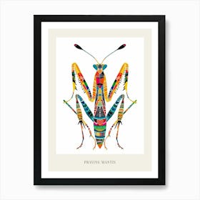 Colourful Insect Illustration Praying Mantis 4 Poster Art Print