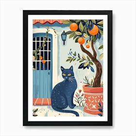 Russian Blue Storybook Illustration 3 Art Print