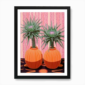 Mexican Style Cactus Illustration Ferocactus Cactus 4 Art Print