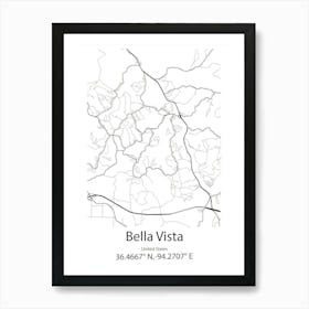 Bella Vista,United States Minimalist Map Art Print