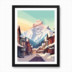 Vintage Winter Travel Illustration Banff Canada 1 Art Print