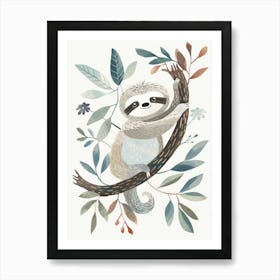 Charming Nursery Kids Animals Sloth 2 Art Print