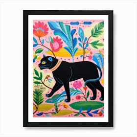 Maximalist Animal Painting Panther 2 Art Print