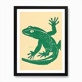 Blue African Fat Tailed Gecko Bold Block 1 Art Print