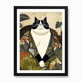 Cat In Kimono Art Print