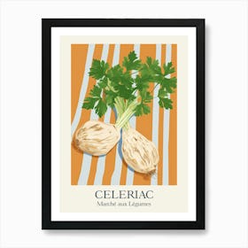 Marche Aux Legumes Celeriac Summer Illustration 3 Art Print
