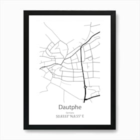 Dautphe,Germany Minimalist Map Art Print