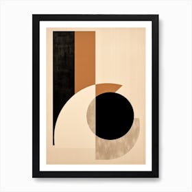 Bauhaus Rhapsody: Celestial Beige Circle Art Print