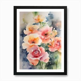 Watercolor Roses Art Print