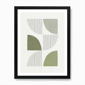 Abstract Geometric Shapes - green 01 Art Print