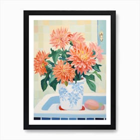 A Vase With Dahlia, Flower Bouquet 3 Art Print