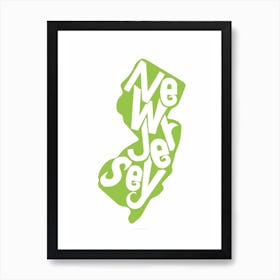 New Jersey State Typography Art Print
