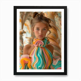 Girl In A Colorful Dress 2 Art Print