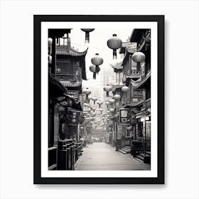 Shanghai, China, Black And White Old Photo 3 Art Print