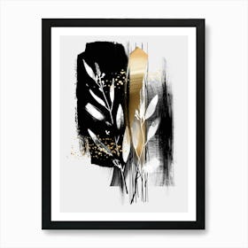 Abstract Black And Gold Painting 18 Art Print