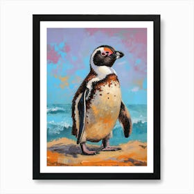 African Penguin Zavodovski Island Oil Painting 1 Art Print
