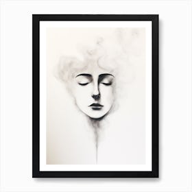 Cloud Fine Line Face Art Print