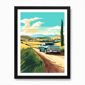 A Chevrolet Silverado In The Tuscany Italy Illustration 4 Art Print