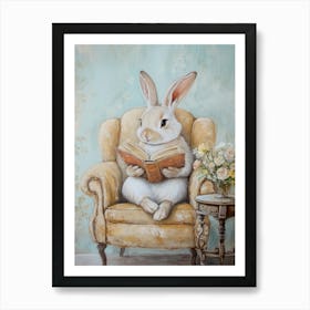 Rabbit Reading A Book Art Print