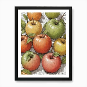 Hand Drawn Apples Art Print