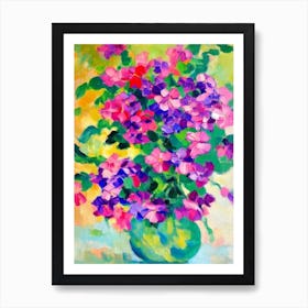 Vinca Floral Abstract Block Colour 1 Flower Art Print