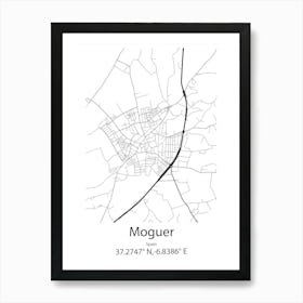 Moguer,Spain Minimalist Map Art Print