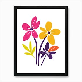 Flowers On A White Background 22 Art Print