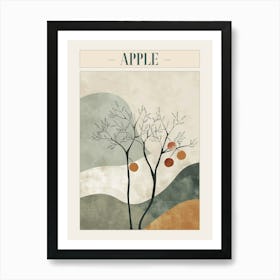 Apple Tree Minimal Japandi Illustration 2 Poster Art Print