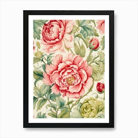 Peony Wallpaper 1 Art Print