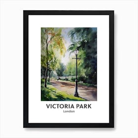 Victoria Park, London 4 Watercolour Travel Poster Art Print