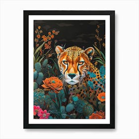 Cheetah In The Desert Art Print