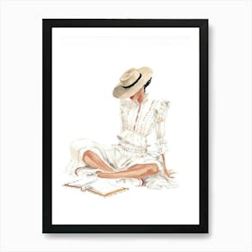 Girl In A Hat Art Print