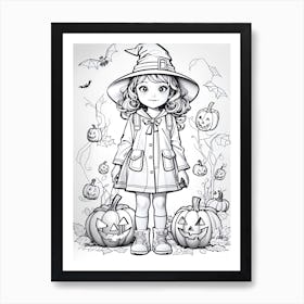 Halloween Beautiful Woman Art Print