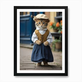 Cat In A Dress 9 Art Print