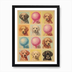 Puppies Dog Photo Album Kitsch Art Print