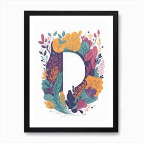 Colorful Letter D Illustration 35 Art Print