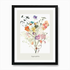 Gypsophila 3 Collage Flower Bouquet Poster Art Print