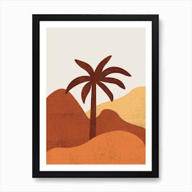 Palm Tree In The Desert Art Print