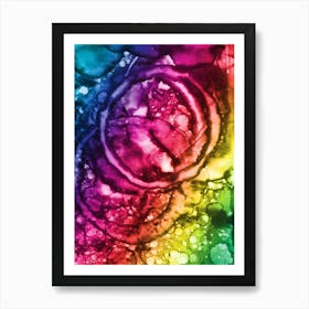 Watercolor Abstraction A Rainbow Of Raindrops 2 Art Print