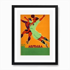 Match Between Valencia And An English Team Art Print