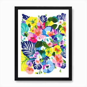 Sweet Pea Modern Colourful Flower Art Print