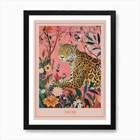 Floral Animal Painting Jaguar 2 Poster Art Print